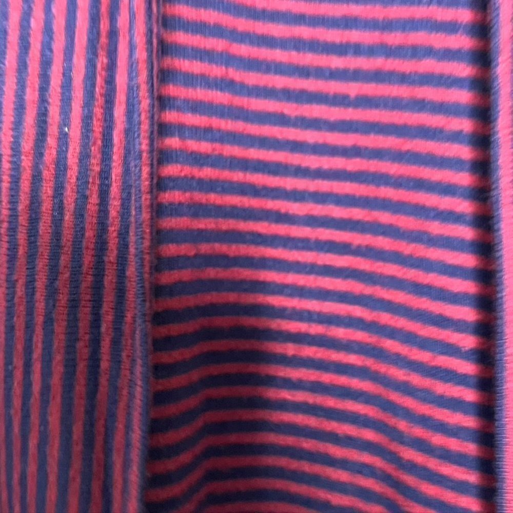Anthropologie Sundry Striped Comfortable Cozy Cardigan Navy Maroon Size 2 M - Picture 6 of 11